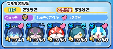 妖怪ウォッチぷにぷに 攻撃力重視のパーティ